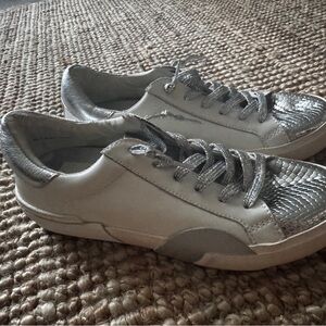 Dolce Vita Silver and White Sneakers